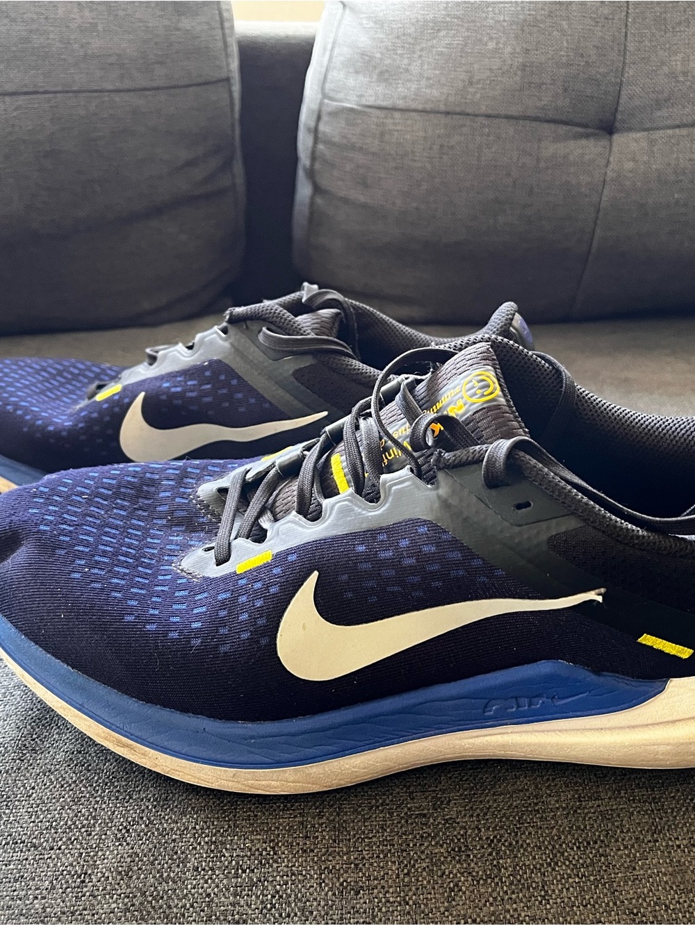 Nike Men’s Athletic Shoes - Navy/Black/White with Yellow Accents